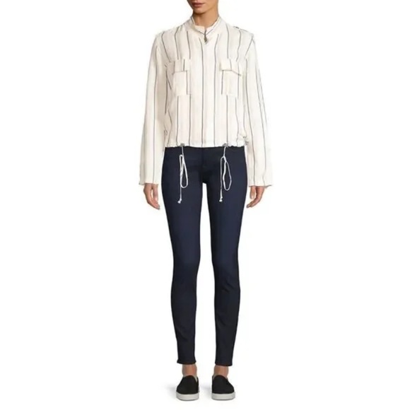 Rails Rowan Striped Army Military Jacket in Coco Stripe Size XS - Picture 4 of 11